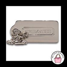 Load image into Gallery viewer, VINTAGE Y2K COACH Hang Tag 2.25 Large Silver Nickel Metal Bag Charm Keychain Fob
