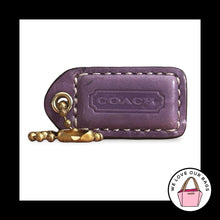 Load image into Gallery viewer, COACH Y2K VINTAGE Hang Tag 1.5" Purple Leather Bag Charm Keychain Fob Small
