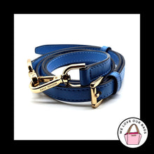 Load image into Gallery viewer, New MICHAEL KORS 45-52&quot; Blue LEATHER Brass REPLACEMENT Bag Purse Crossbody Strap
