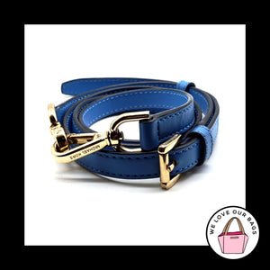 New MICHAEL KORS 45-52" Blue LEATHER Brass REPLACEMENT Bag Purse Crossbody Strap