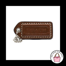 Load image into Gallery viewer, 2&quot; Y2K VINTAGE COACH Acorn Brown White Leather Fob Bag Charm Keychain Hang Tag
