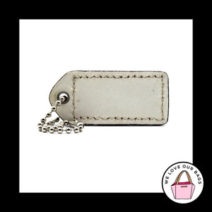 2" Y2K VINTAGE COACH Acorn Brown White Leather Fob Bag Charm Keychain Hang Tag