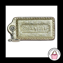 Load image into Gallery viewer, COACH POPPY HANG TAG 2.5" Gold Crackle Leather Bag Charm Keychain Fob Large
