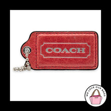 Load image into Gallery viewer, Rare COACH HANG TAG 3" Pink Bag Charm Keychain Fob Leather Nickel X-Large
