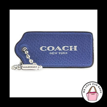 Load image into Gallery viewer, COACH HANG TAG 2.25" Blue Pebbled Leather Bag Charm Keychain Fob New York Large
