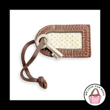 Load image into Gallery viewer, FOSSIL LUGGAGE ID Key Silver Brown Leather Strap Bag Charm Hang Tag Keychain Fob
