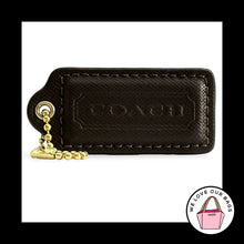 Load image into Gallery viewer, COACH HANG TAG 2.25" Brown Crossgrain Leather Bag Charm Keychain Fob Brass Large
