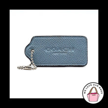 Load image into Gallery viewer, 2.5&quot; Large COACH NEW YORK Blue Pebbled Leather Fob Bag Charm Keychain Hang Tag
