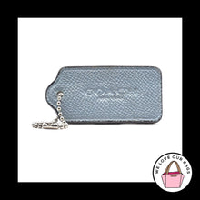 Load image into Gallery viewer, 2.5&quot; Large COACH NEW YORK Blue Pebbled Leather Fob Bag Charm Keychain Hang Tag
