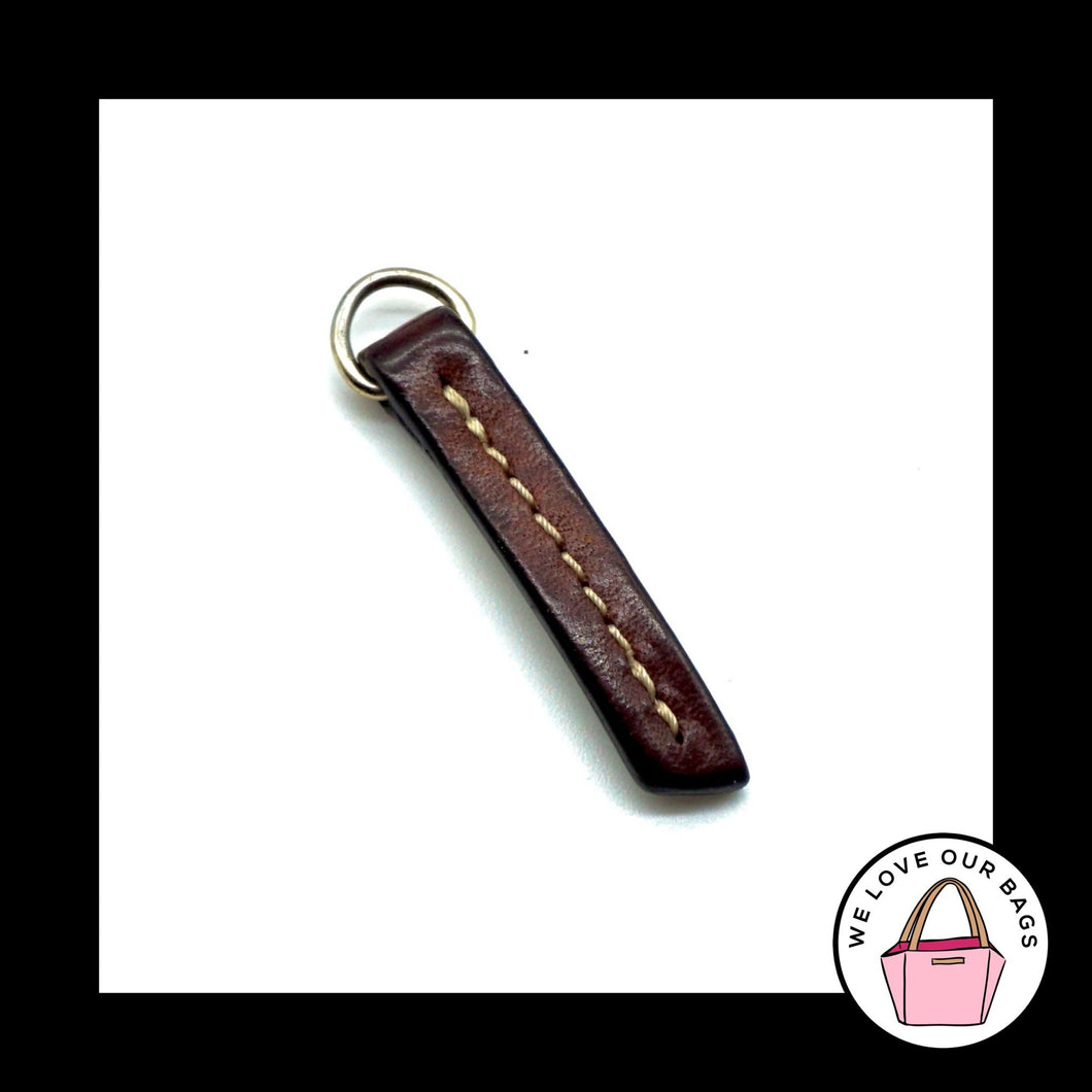 Vintage COACH ZIPPER PULL Brown Leather Strap Brass Purse Bag Wallet Wristlet