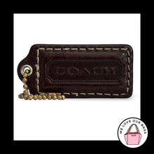 Load image into Gallery viewer, COACH HANG TAG 2.25" Mahogany Brown Leather Bag Charm Keychain Fob Antique Brass
