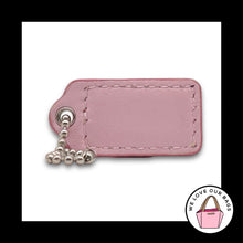 Load image into Gallery viewer, COACH HANG TAG Bag Charm Keychain Fob Buff &amp; Purple Leather Nickel 1.5" Small
