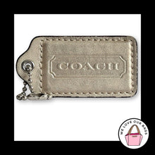 Load image into Gallery viewer, COACH HANG TAG 3" Light Gold Metallic Leather Bag Charm Keychain Fob X-Large
