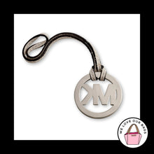Load image into Gallery viewer, MICHAEL KORS Silver Metal White Leather Strap Bag Charm Hang Tag Keychain Fob
