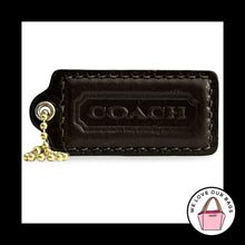 Load image into Gallery viewer, COACH HANG TAG 2.25" Brown Smooth Leather Bag Charm Keychain Fob Brass Large
