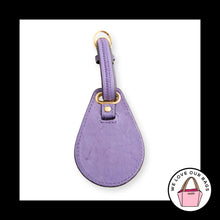 Load image into Gallery viewer, B. MAKOWSKY Bag Charm Gold Purple Leather Buckle Strap Hang Tag Keychain Fob
