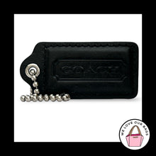 Load image into Gallery viewer, COACH HANG TAG 2.5" Black Smooth Leather Nickel Large Bag Charm Keychain Fob
