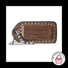 Load image into Gallery viewer, COACH Y2K VINTAGE Hang Tag 1.5" Brown Leather Bag Charm Keychain Fob Small
