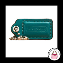 Load image into Gallery viewer, COACH HANG TAG 1.5" Green Patent Leather Bag Charm Keychain Fob Nickel Small
