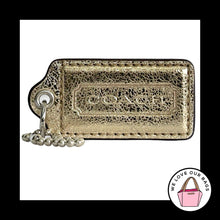 Load image into Gallery viewer, COACH POPPY HANG TAG 2.5" Gold Crackle Leather Bag Charm Keychain Fob Large
