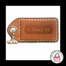 Load image into Gallery viewer, XL COACH Y2K VINTAGE HangTag 3" British Tan Brown Leather Bag Charm Keychain Fob
