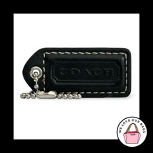 Load image into Gallery viewer, COACH Y2K VINTAGE Hang Tag 2" Black Leather Bag Charm Keychain Fob Nickel Medium
