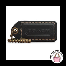 Load image into Gallery viewer, COACH 65TH ANNIVERSARY HangTag 2" Black Leather Bag Charm Keychain Antique Brass
