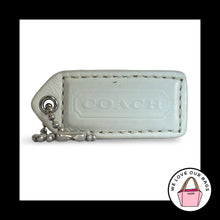 Load image into Gallery viewer, COACH Y2K VINTAGE Hang Tag 2" White Leather Nickel Bag Charm Keychain Fob Medium
