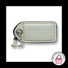 Load image into Gallery viewer, COACH Y2K VINTAGE Hang Tag Bag 1.5" Charm Keychain Fob White Leather Nickel
