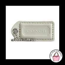 Load image into Gallery viewer, COACH Y2K VINTAGE Hang Tag 2" White Leather Bag Charm Keychain Fob Nickel Medium
