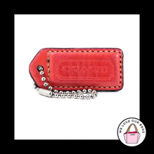 Load image into Gallery viewer, 2&quot; Medium VINTAGE COACH Pink Saddle Leather Key Fob Bag Charm Keychain Hang Tag
