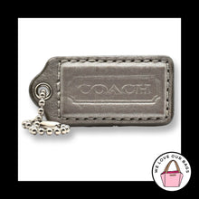 Load image into Gallery viewer, COACH HANG TAG 2" Bag Charm Keychain Fob Gray Grey Smooth Leather Nickel Medium
