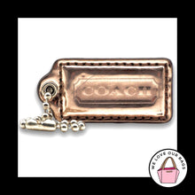 Load image into Gallery viewer, COACH POPPY HANG TAG 2" Bag Charm Keychain Fob Pink Mirrored Leather Small
