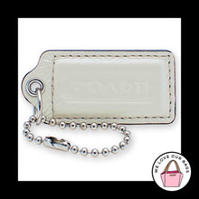 Load image into Gallery viewer, COACH HANG TAG 2.5" Bag Charm Keychain Fob New York Chalk White Patent Leather
