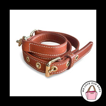 Load image into Gallery viewer, DOONEY &amp; BOURKE BAG STRAP Brown Smooth Leather Gold Replacement Purse Shoulder
