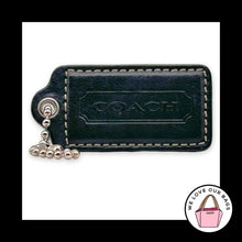 Load image into Gallery viewer, COACH HANG TAG 2.5" Dark Navy Blue Leather Bag Charm Keychain Fob Nickel Large
