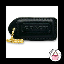 Load image into Gallery viewer, COACH Y2K VINTAGE Hang Tag 2" Black Bag Charm Keychain Fob Leather Brass Medium
