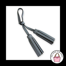 Load image into Gallery viewer, COACH LEGACY Double Tassel Hang Tag Strap Blue Leather Bag Charm Keychain Fob
