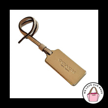 Load image into Gallery viewer, COACH HANG TAG Thick Gold Metal &amp; Croc Leather Strap Loop Bag Charm Keychain Fob
