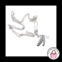 Load image into Gallery viewer, New $195 Rare COACH STERLING SILVER 925 Feather Charm 36&quot; Long Chain Necklace
