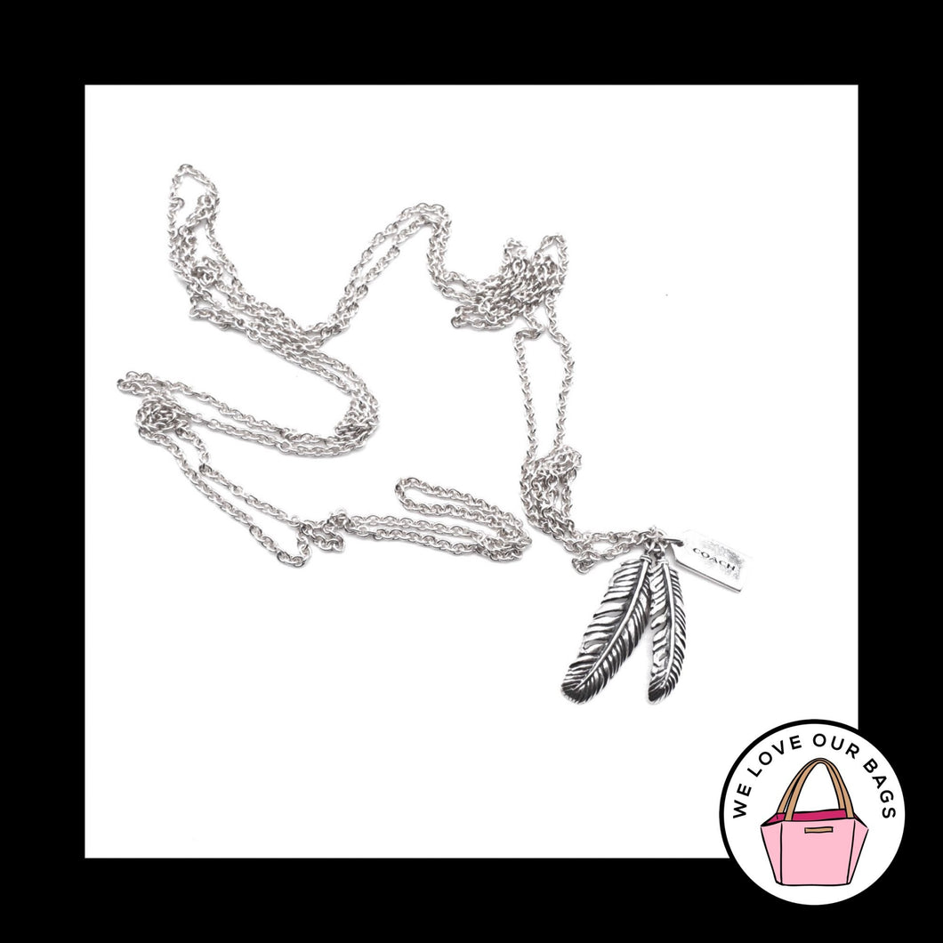 New $195 Rare COACH STERLING SILVER 925 Feather Charm 36