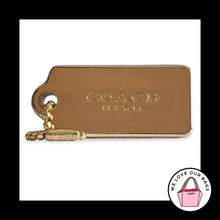 Load image into Gallery viewer, COACH NEW YORK Hang Tag 1.75" Gold Brass Metal Thick Bag Charm Keychain Fob
