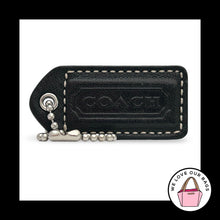 Load image into Gallery viewer, COACH Y2K VINTAGE Hang Tag 2" Black Leather Nickel Bag Charm Keychain Fob Medium
