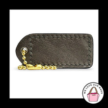 Load image into Gallery viewer, COACH Y2K VINTAGE Hang Tag 2" Black Leather Bag Charm Keychain Fob Brass Medium
