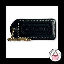 Load image into Gallery viewer, COACH Y2K VINTAGE Hang Tag 2" Black Leather Bag Charm Keychain Fob Brass Medium
