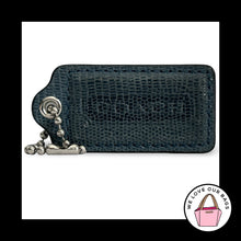 Load image into Gallery viewer, COACH HANG TAG 2.5" Blue Exotic Snakeskin Leather Bag Charm Keychain Fob Large
