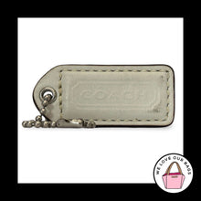 Load image into Gallery viewer, COACH Y2K VINTAGE Hang Tag 2" White Leather Nickel Bag Charm Keychain Fob Medium
