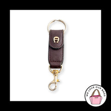 Load image into Gallery viewer, Vintage ETIENNE AIGNER Trigger Dog Leash Keychain Brown Leather Bag Charm Fob
