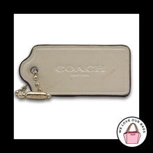 Load image into Gallery viewer, COACH HANG TAG Bag Charm Keychain Fob New York Chalk White Leather Brass 2"

