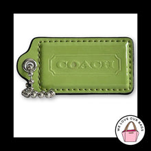 Load image into Gallery viewer, COACH HANGTAG 2.5" Lime Green Patent Leather Bag Charm Keychain Fob Nickel Large
